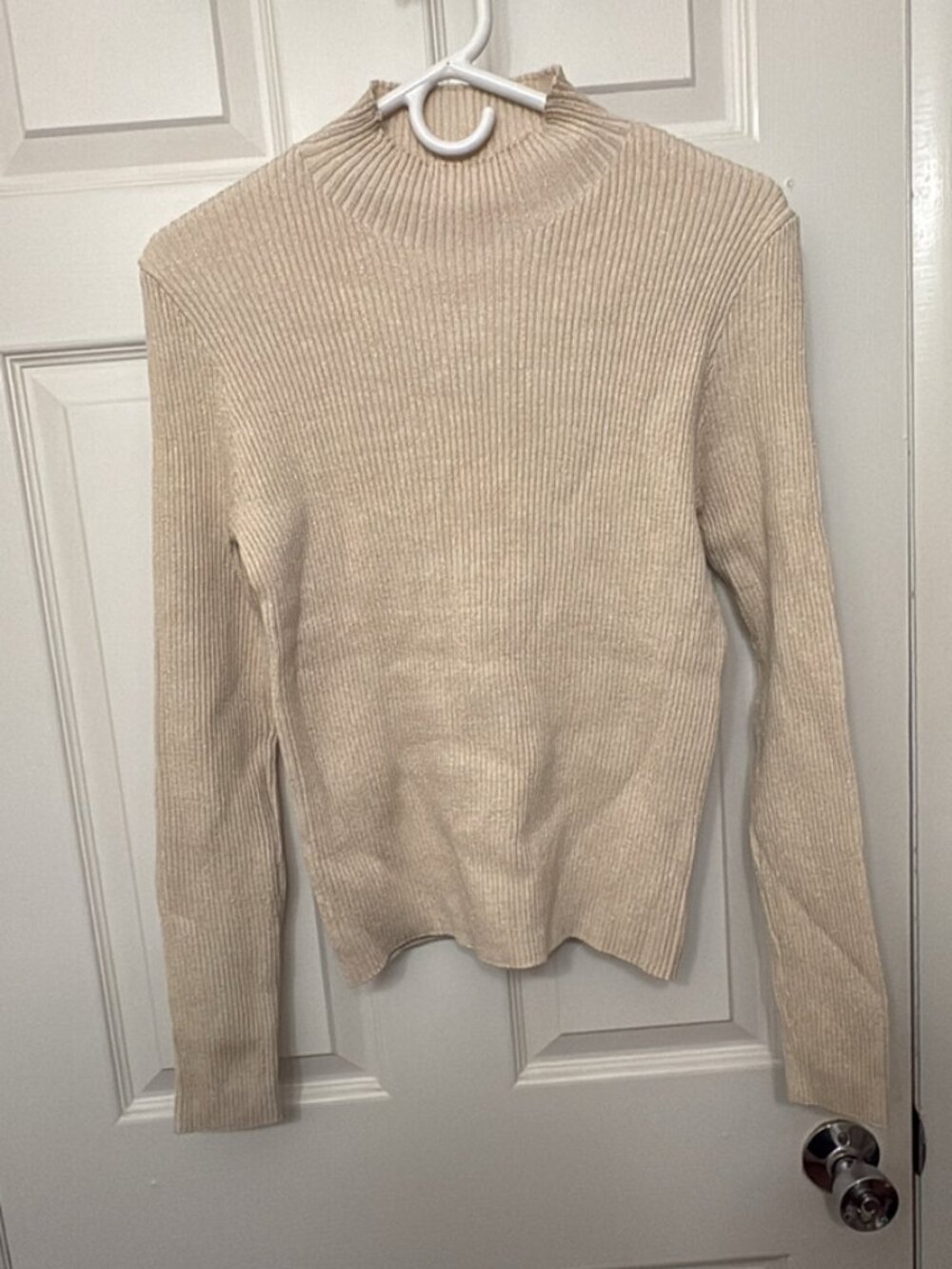 So Me Ribbed Mock Neck Sweater – Size XL